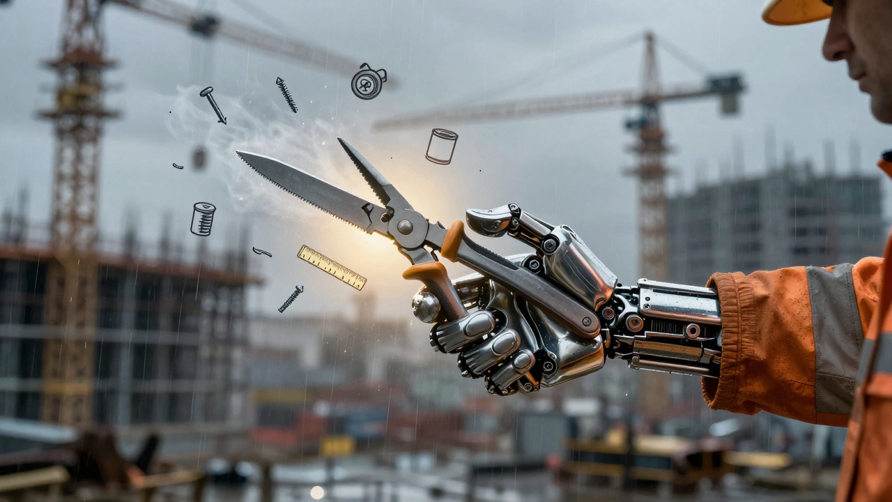 Мультитул как биомеханическое продолжение руки строителя.