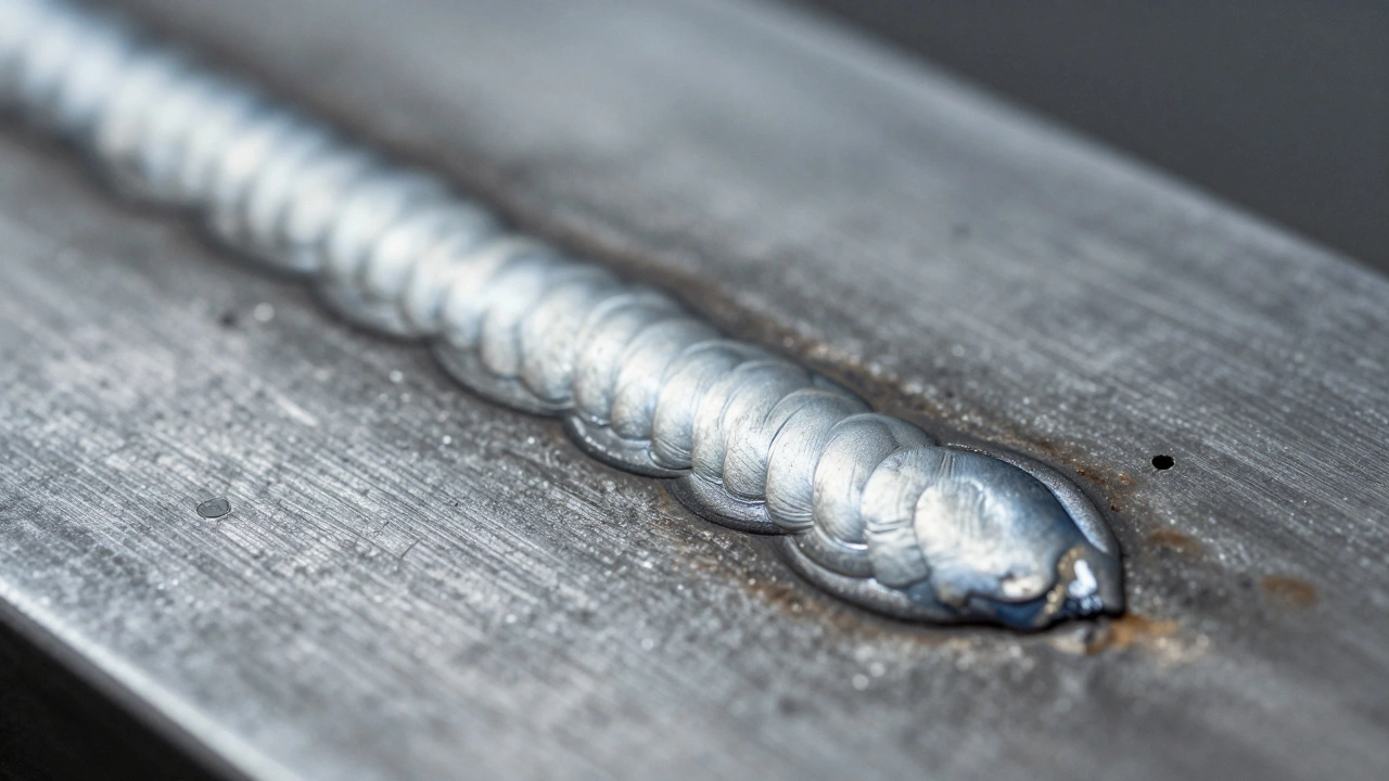 Дефекты поверхности сварного соединения крупным планом.