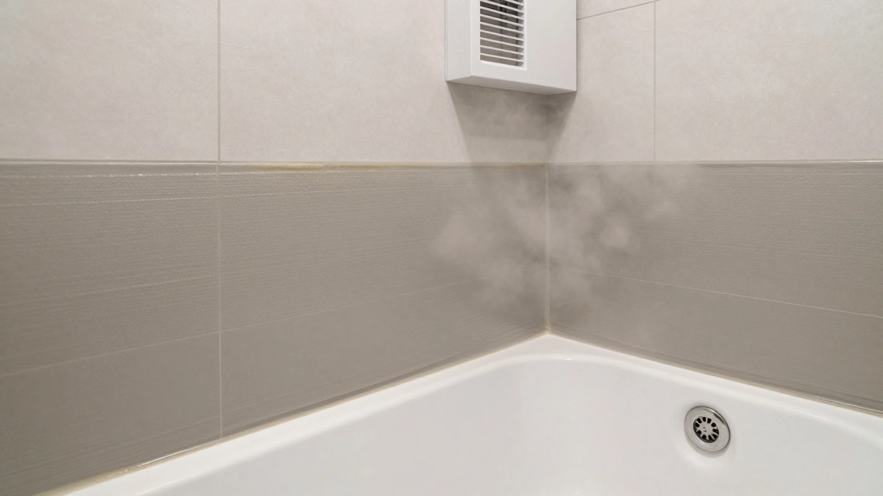 Ванная комната с правильной гидроизоляцией, уклоном пола и вентиляцией, без следов плесени.